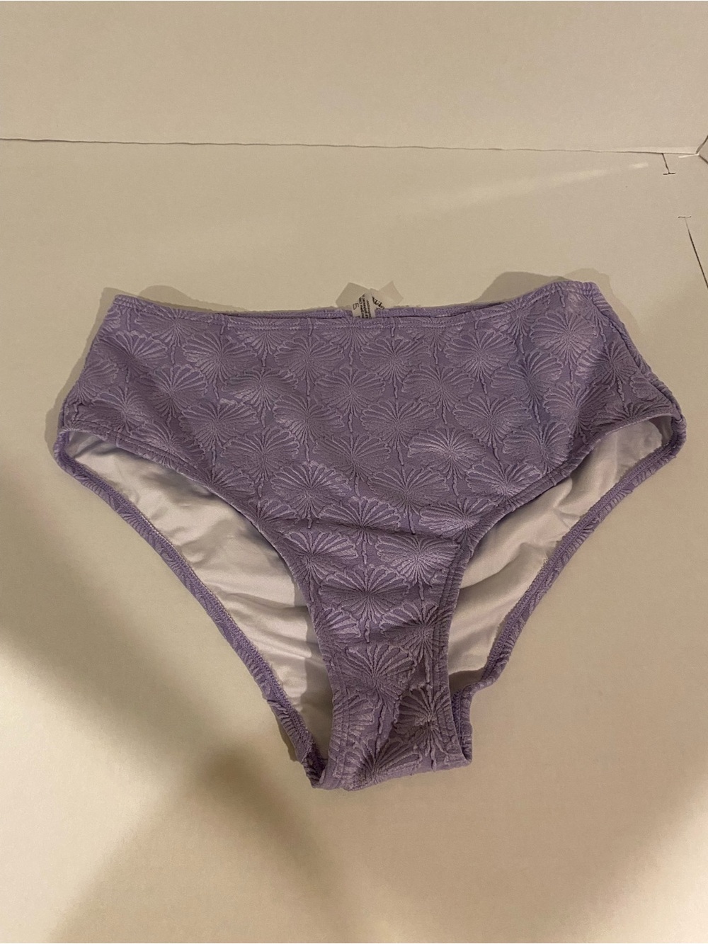 Zaful Lavender Textured High-Waist Bikini Bottom